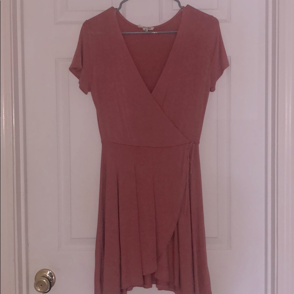 Rolla Coster blush pink faux wrap dress